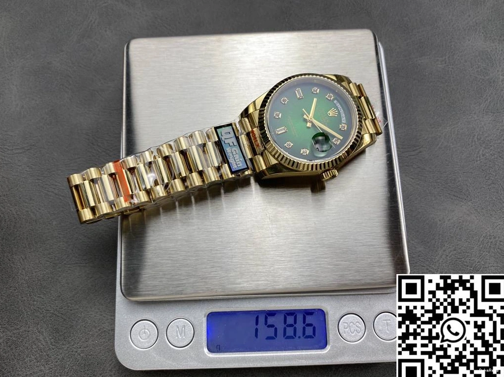 Gold Yellow Factory Rolex QF Date Steel Dial Green Day v5 Tungsten 36mm M128238-0069 1223